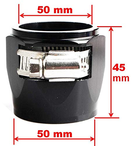 Aluminum Hex Hose Finisher Clamp 28AN for AN28 Fuel Line 50mm (1.96") OD Hose - size: 28AN