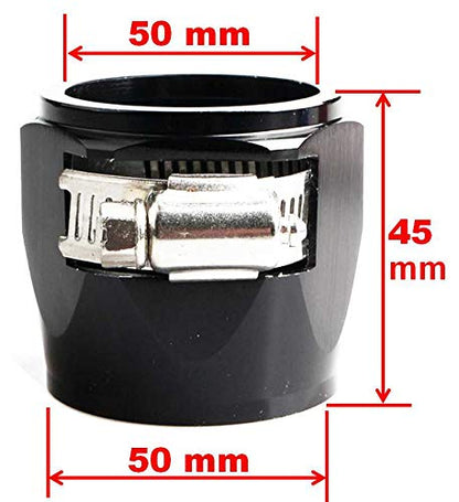 Aluminum Hex Hose Finisher Clamp 28AN for AN28 Fuel Line 50mm (1.96") OD Hose - size: 28AN