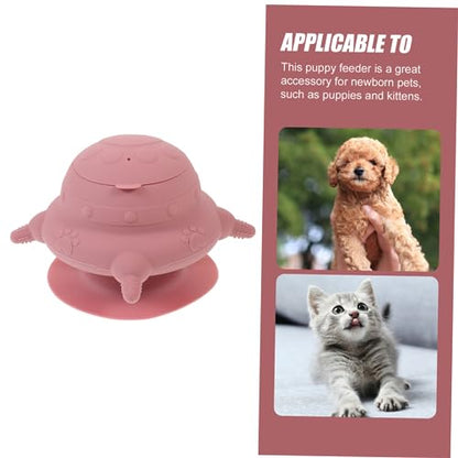 POPETPOP Puppy Milk Station with Pacifiers Silicone Nursing Bowl for Multiple Pets Durable Rabbit and Puppy Feeder Easy to Use Indoor Feeding
