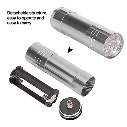 SUNGOOYUE Egg Candler Tester, LED Cool Light Egg Candling Lamp, Metal and Plastic Tester for Chicken Duck Goose Quail Eggs, 3 AAA Battery, Farm Hatchery Backyard Breeding (Silver) - color: Silver