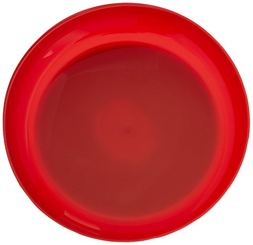 Sammons Preston Red Round Scoop Dish, Unbreakable 8" Scooper Bowl for Elderly, Disabled, & Handicapped, Plate with Non Skid Rubber Padded Bottom for Independent Eating, Self-Feeding Aid - color: Red