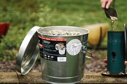 Behrens 6 Gallon Galvanized Steel Storage Can or Waste Bin w/Locking Lid & Handle (2 Cans, No Grip) - size: 2 Buckets, style: No Grip w/ 2 Buckets
