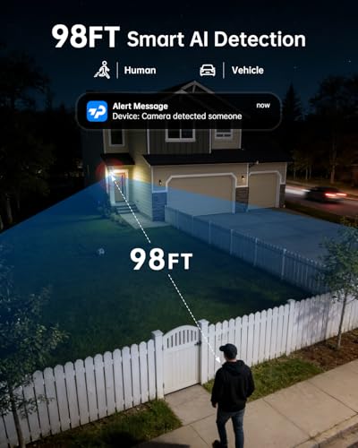 TKENPRO 4G LTE Cellular Security Camera with Pre-Installed SIM Card, 24/7 Recording, Auto Tracking, 32GB Memory Card, AI Motion Detection, 2K Night Vision, 360° PTZ, No WiFi Security Camera Outdoor