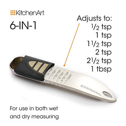 KitchenArt 2 Cup Pro Essentials Gift Set, 6.5x6.5x7", 3-Piece Set | The Essentials for Baking & Cooking | Adjustable Teaspoon, Tablespoon & 2 Cup Measuring Cup | Kitchen Measuring Gadget Set - size: 3-Piece Set