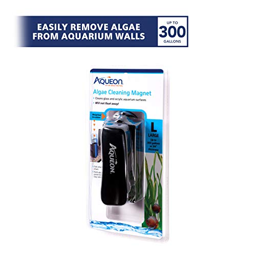 Aqueon Aquarium Algae Scraper, Fish Tank Magnetic Glass Cleaner for Glass/Acrylic, Large - size: Large