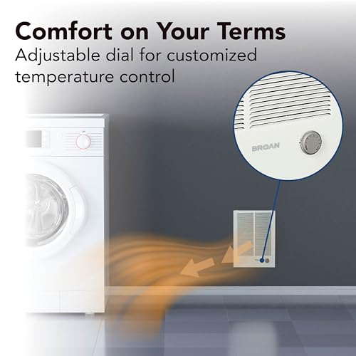 Broan-NuTone 194 High Capacity Wall Heater, White Painted Grille, 3000/1500 Watt 240 VAC, Covers 300 sq. ft. at Factory Wired Voltage - style: 3000/1500 Watt