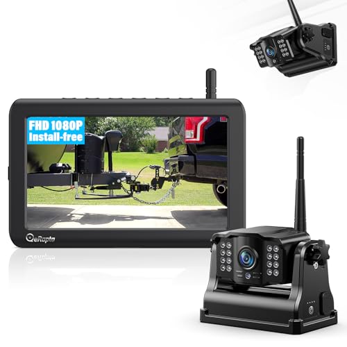 eRapta Wireless Backup Camera Magnetic: 5” Portable, 1-Min Install-Free Trailer Backup Camera with FHD1080P, Infrared Night Vision, 150° Wide-Angle View for Trailer/RV/Truck/Car/Tractor ACT501 - size: 5 inch-1 camera