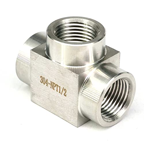 1/2" NPT Female Tee 3 Way Pipe Fitting 304 Stainless Steel Water Gas Oil - style: 1/2" NPT