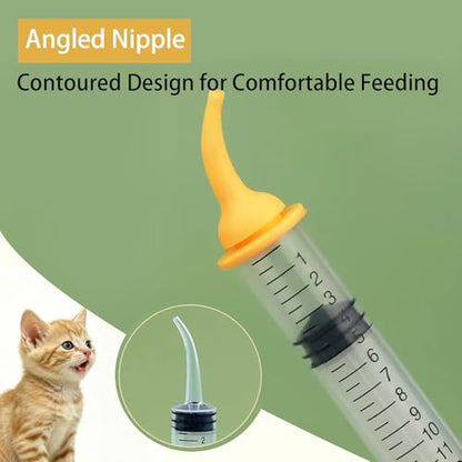 Pet Feeding Kit Kitten Bottle Feeding Set with Nursng Nipples,Portable Storage Case,Emergency Feeding Supplies,Replaceable Accessories for Newborn Kittens and Puppies,Rabbits (8 Piece)