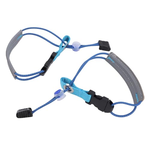 ZJchao Reflective Cycling Leg Bands Adjustable Ankle Straps with Stable Buckles for Riding Night Safety PU Leather Blue