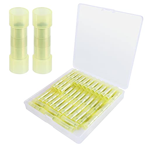 60pcs PA66 Nylon 12-10 Wire Connectors Electrical Crimp Butt Connector Fully Insulated Splice Wire Terminals Yellow - size: Yellow 60PCS