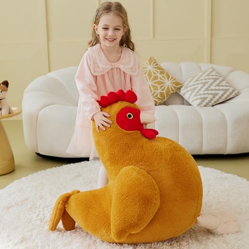 IKASA Giant Chicken Stuffed Animal Plush Toy,Big Large Jumbo Soft Toys,25.5" Huge Size Cute Fluffy Plushy Oversized Fat Plushie,Gifts for Kids - style: Chicken