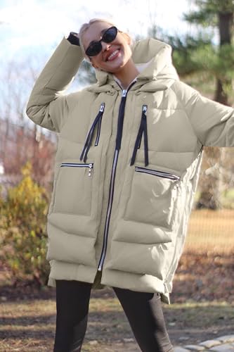 Orolay Women's Thickened Down Jacket - color: Beige, size: X-Large