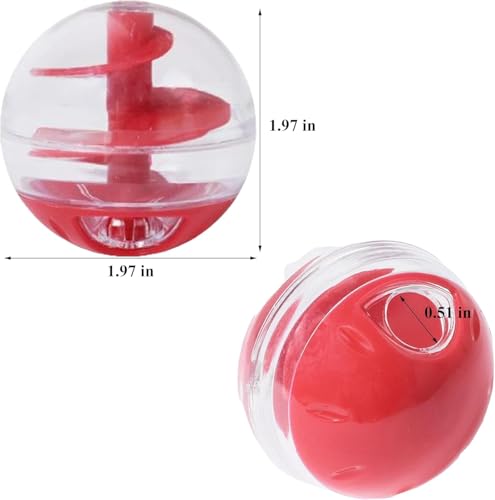 Ferret Interactive Toy Slow Feeding Dry Food Treat Balls Enrichment Toys for Small Animal Cats Guinea Pig Rat Chinchilla Hedgehog Bunny (1PC,Red) - size: 1PC