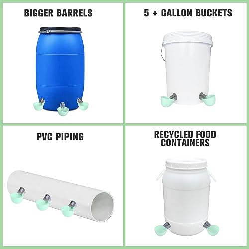 (6 Pack) Chicken Water Cups Feeder, Automatic Chicken Waterer, Anti-Leak System, Holds 50% More Water, Suitable for Chicks, Chicken, Duck, Quail, Turkey - size: 6