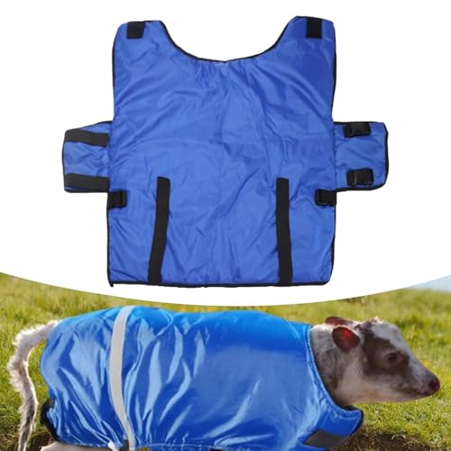 Calf Warming Blanket Jacket Blue Cold Weather Protection Fleece Lined Comfortable Calf Coat- Thicken Universal