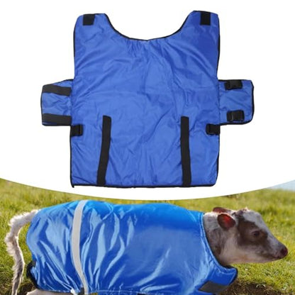 Calf Warming Blanket Jacket Blue Cold Weather Protection Fleece Lined Comfortable Calf Coat- Thicken Universal