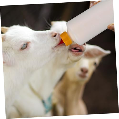 Kisangel 2sets Goat Calf Feeding Bottles Small Animal Milk Feeders for Farmhouse Ranch Lamb Nursing Supplies Replaceable Design