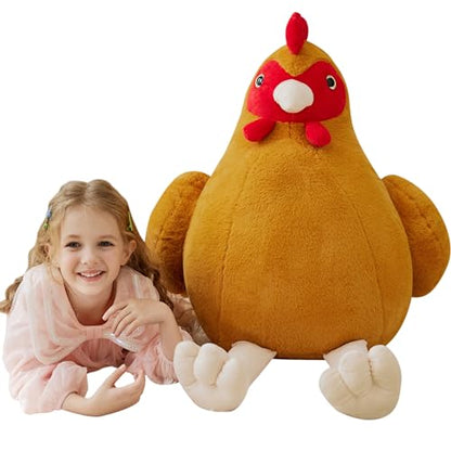IKASA Giant Chicken Stuffed Animal Plush Toy,Big Large Jumbo Soft Toys,25.5" Huge Size Cute Fluffy Plushy Oversized Fat Plushie,Gifts for Kids - style: Chicken