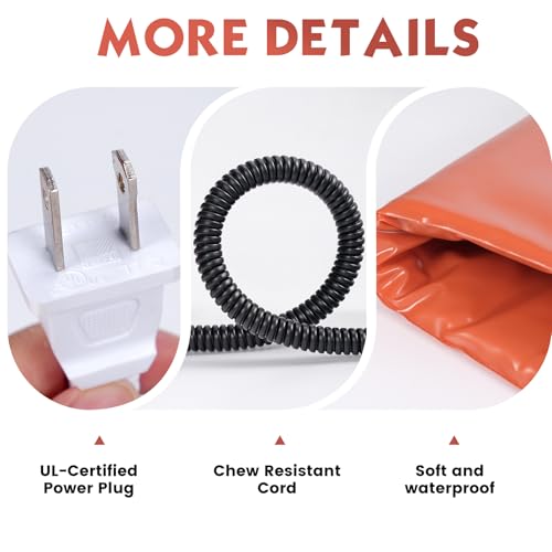 Large Chicken Heating Pad Chick Brooder Small Animal Pet Heating Pad Waterproof Heated Pet Mat Adjustable Temperature & Timer, Chicken Heater (15.7 x 23.6in) - size: 15.7 x 23.6in