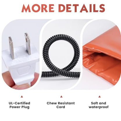 Large Chicken Heating Pad Chick Brooder Small Animal Pet Heating Pad Waterproof Heated Pet Mat Adjustable Temperature & Timer, Chicken Heater (15.7 x 23.6in) - size: 15.7 x 23.6in