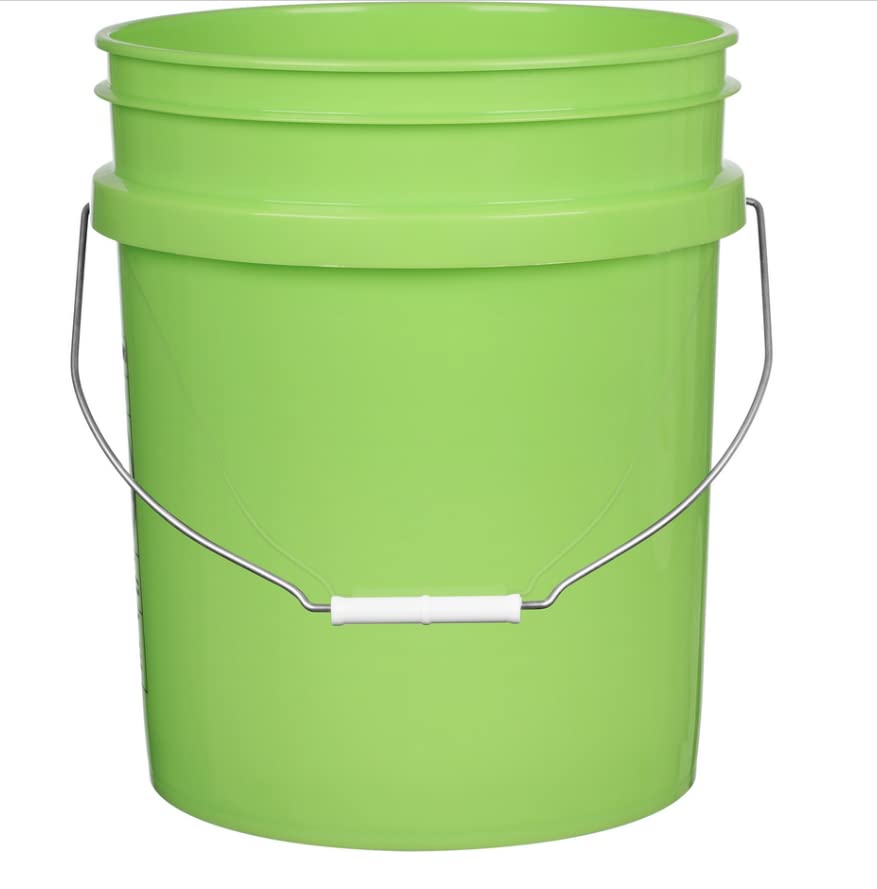House Naturals 5 Gallon Food Grade Lime Green Plastic Bucket with Screw On Air Tight Double Gasket Lid (3 Pack) - size: 5 Gallon
