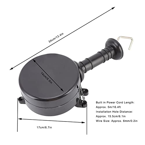 Electric Fence Gate, 16.4ft Black Spring Gate Handles Kit Retractable Insulated Handle