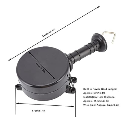 Electric Fence Gate, 16.4ft Black Spring Gate Handles Kit Retractable Insulated Handle