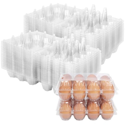 120Pack Egg Cartons Cheap Bulk One Dozen Clear Egg Cartons for Home Ranch Chicken Farm, Commercial Business Market Display, 3x4 Grids - size: Medium, style: 3x4Grids-120count