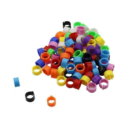 600Pcs 10 Colors Birds Feet Rings Inner Diameter 8mm Width 7mm Plastic Clip Ring Pigeon Quail Foot Farm Animal(Yellow) - color: Yellow