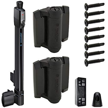 D&D Technologies MLTPTCA1CAPSPKA Pool Safety Gate Hardware Kit with MagnaLatch Top Pull 20-inch Gate Latch, Self-Closing TruClose Hinges and Safety Cap for Child Protection & Spacer for 2" Gate Gaps
