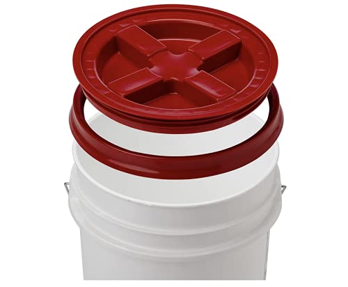 House Naturals 5 galon Food Grade BPA Free Made in USA Plastic Bucket Pail Container with Airtight Screw On Lid (Pack of 2)