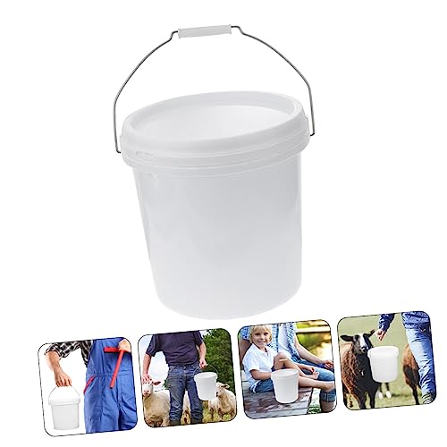 Airtight Food Grade Bucket with Lid Multi Purpose Storage Container for Pet Food Livestock Feed and More High Strength Plastic with Hand Grip and Side Handles