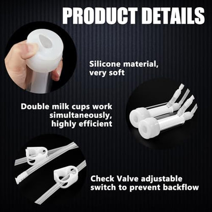 Threlaco Milking Machine Accessory Goat Teat Cup, Double Cup with Tube for Goat, Sheep, Camels, Farm Tool