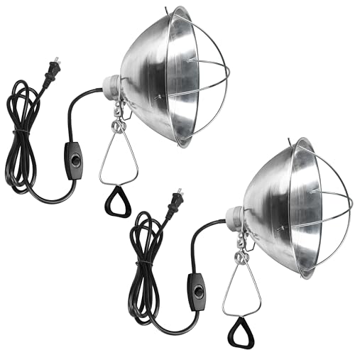 Simple Deluxe Clamp Lamp Light with 10.5 Inch Adjustable Aluminum Reflector and 6 Feet Cord, up to 250W E26 Socket (no Bulb Included), 2-Pack - size: 10.5 Inch (250 Watts), style: 2-Pack