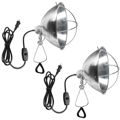 Simple Deluxe Clamp Lamp Light with 10.5 Inch Adjustable Aluminum Reflector and 6 Feet Cord, up to 250W E26 Socket (no Bulb Included), 2-Pack - size: 10.5 Inch (250 Watts), style: 2-Pack