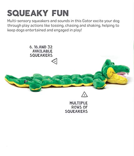 Outward Hound Squeaker Matz Plush Gator Dog Toy, XL - size: X Large (Pack of 1)