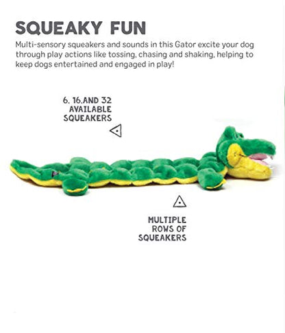 Outward Hound Squeaker Matz Plush Gator Dog Toy, XL - size: X Large (Pack of 1)