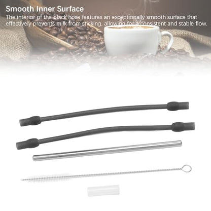 Milk Tube Hose,Coffee Machine Milk Frother Hose Set Food Grade Silicone Replacement for Fully Automatic Coffee Machine (A) - size: A