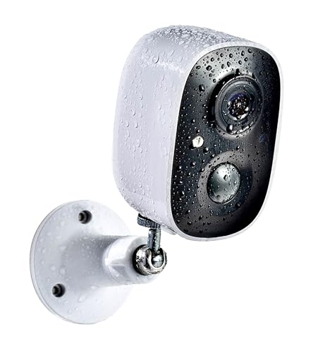 GMK Security Camera Wireless Outdoor, 2K Color Night Vision AI Motion Detection 2-Way Talk Battery Powered WiFi Home Indoor Camera IP65 Weatherproof Webcams Spotlight Siren Alarm Cloud/SD Storage - size: 1 Count (Pack of 1)