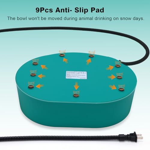 Heated Water Bowl for Chicken, Large Capacity 125OZ Poultry Water Heater for Hens Turkey Goose Duck Pigeon Poultry Birds Drinker in Winter, Chicken Coop Accessories No More Frozen Food Water
