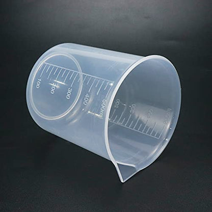 Antrader Plastic Measuring Cup,Scientific Graduated Beaker,Clear,500ml,1Pcs | PP Transparent Kitchen And Laboratory Beaker,Lightweight,Reusable - size: 500ml