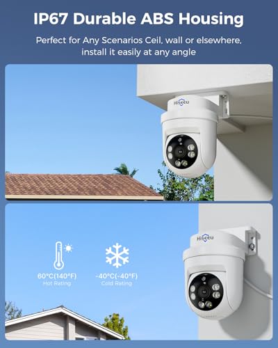 Hiseeu 360°View PTZ Wired Security Camera System,4ch 5MP DVR,2PCS Cameras | Smart Color Night Vision,Audio,Person/Vehicle Detection,500G HDD,Home CCTV Camera System - color: White 2 CH