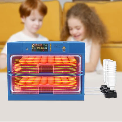 128 Eggs Incubator, Intelligent Automatic Egg Rotating Incubator with Auto Turning and Temperature Humidity Control, Automatic Digital Poultry Hatcher Machine for Chicken Duck Quail Eggs - size: 128 Eggs