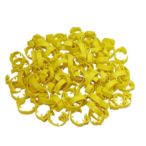 30PCS Blank Chicken Foot Ring 7 Colors Adjustable Digital Labels for Poultry Leg Farm Identification Markers Tool for Chick Duck for Easy Flock Management(Yellowx30pcs) - color: Yellowx30pcs