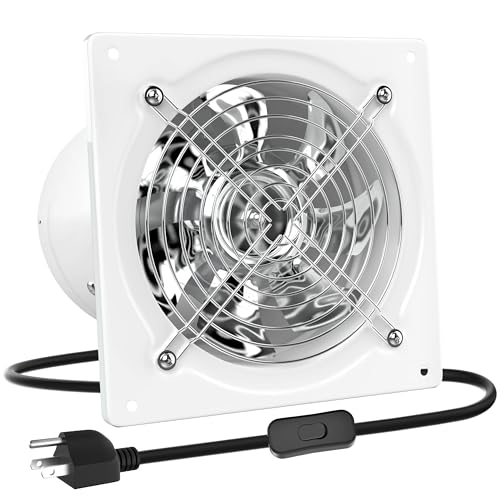 HG Power 6 Inch Exhaust Fan, Kitchen Exhaust Fan With Switch 308CFM, Extractor Ventilation Fan For Attic, Greenhouse, Basement, Shed - color: White, size: 6 Inch