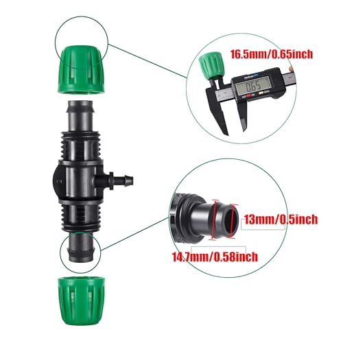 10 Pcs 1/2" to 1/4" Barbed Tee Connector, 1/2 Inch to 1/4 Inch Drip Irrigation Fittings Drip Line Reducer Tee Connectors 1/2" to 1/4" 3-Way Splitter Connectors for Garden Drip Irrigation System - size: 1/2 to 1/4 inch 3-Way