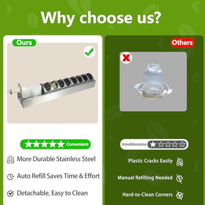 Automatic Chicken Waterer Stainless Steel Poultry Fountains Chicken Waterer System Water Dispenser Waterer Float Controlled for Duck Goose Pigeon Quail