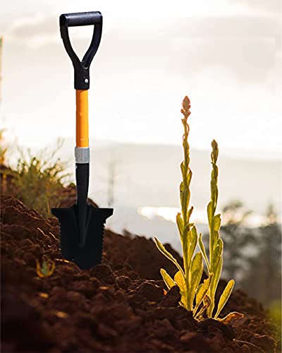 Ashman Drain Spade with Sharp Teeth (2 Pack) - 27 Inches Long Handle Spade with D Handle Grip - Durable Handle with a Thick Metal Blade - Multipurpose Premium Quality Orange Shovel - size: 2 Pack, style: Small Drain Spade Teeth