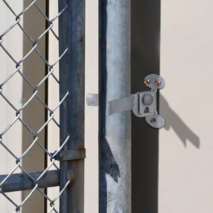 Chain Link Fence Gate Latch with Screws, 1-3/8" Wall Mount (Flat Back) Fork Gate Latch with Padlock Hole, Chain Link Fence Parts Gate Hardware Gate Locks for Outdoor Fence - Mounts to Post or Wall
